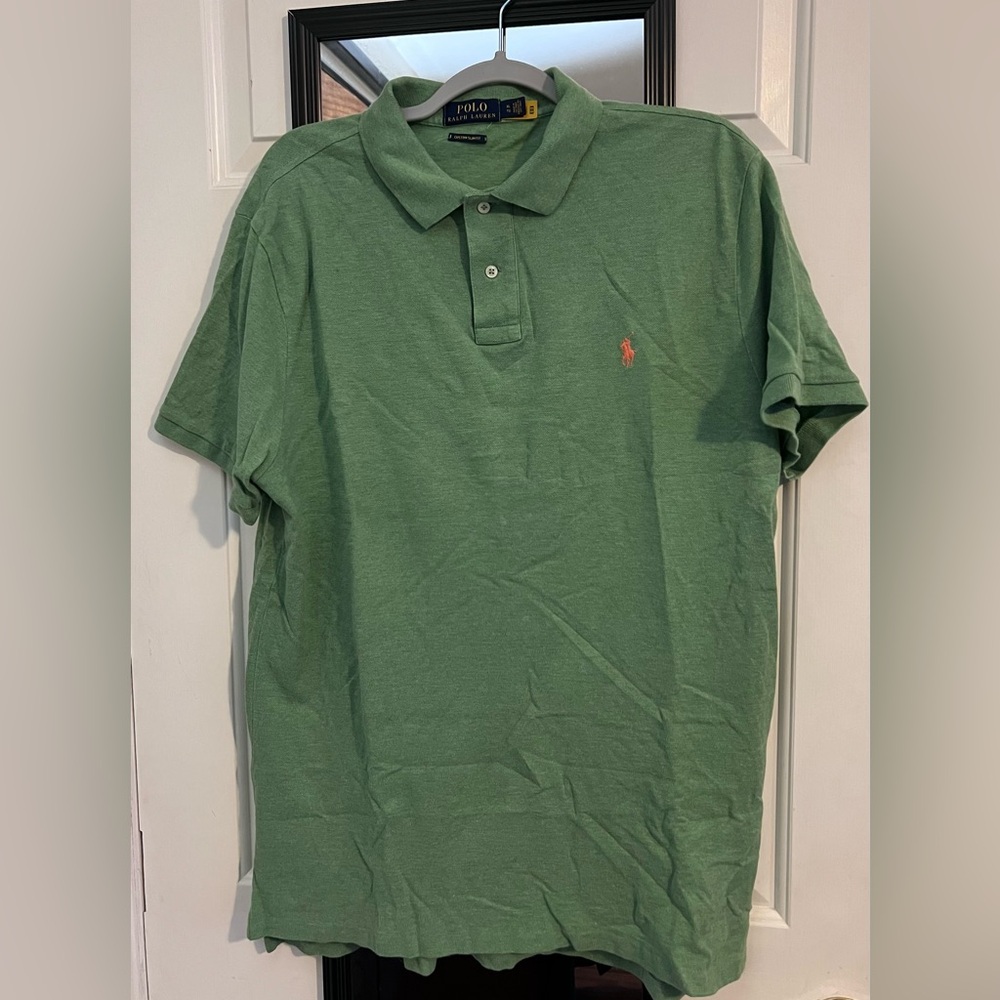 Polo Ralph Lauren The Iconic Mesh Polo Shirt Custom Slim Fit Green XL